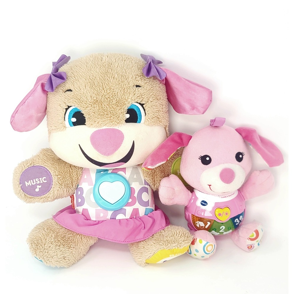 Lot Fisher-Price Laugh Learn Sis VTech Cuddle Sing Puppy Light Sound BOTH WORK